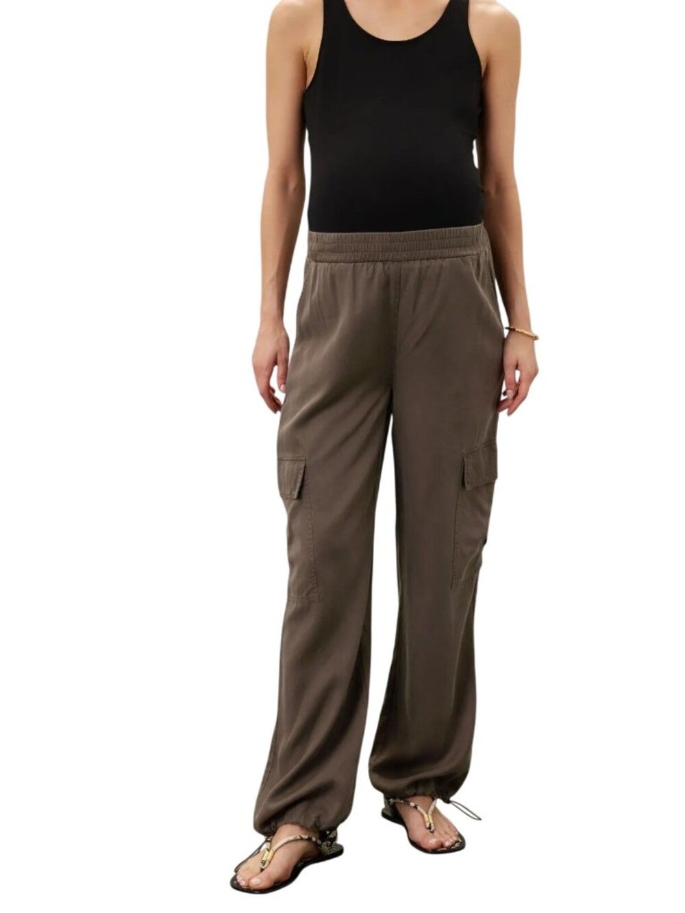Ripe Logan Cargo Maternity Pants in Chocolate Large Womens Relaxed Trousers